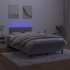 vidaXL Krevet box spring s madracem LED svjetlosivi 120x200 cm bar&scaron;un