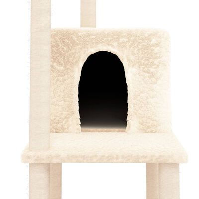 vidaXL Penjalica za mačke sa stupovima za grebanje krem 144,5 cm