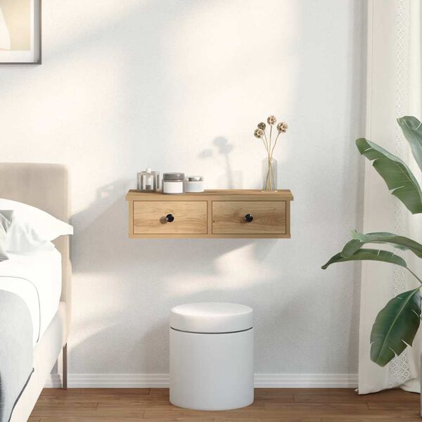 vidaXL Zidna polica s ladicama umjetnički hrast izrađeno drvo