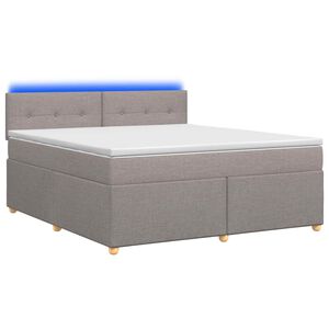 vidaXL Boxspring krevet s madracem Sivosmeđa 180 x 200 cm Tkanina