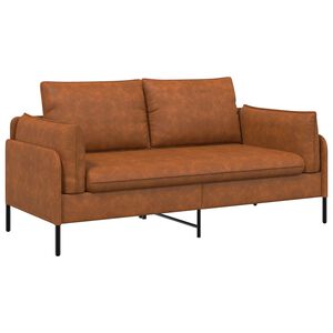 vidaXL Sofa za dvije osobe Smeđa 188 x 81 x 89 cm Umjetna koža