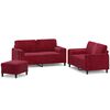 vidaXL 3-dijelni set sofa s jastucima crvena boja vina bar&scaron;unasti