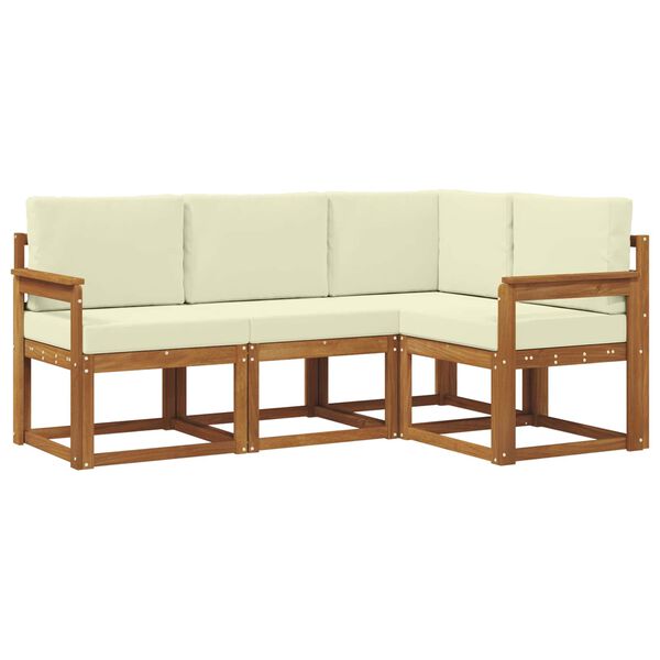 vidaXL Set vanjskih sofa s jastukom 4 pcs Prirodna i krem
