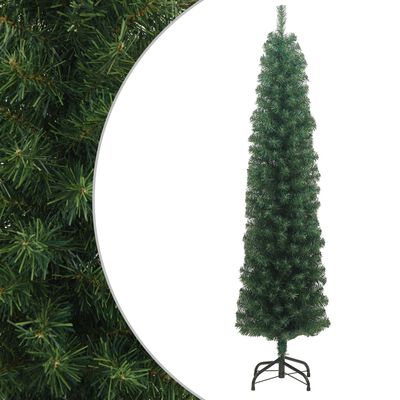vidaXL Tanko umjetno božićno drvce sa stalkom zeleno 240 cm PVC