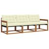 vidaXL Set vanjskih sofa s jastukom 3 pcs Prirodna i krem