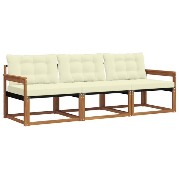 vidaXL Set vanjskih sofa s jastukom 3 pcs Prirodna i krem
