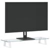 vidaXL Stalak za monitor bijeli 60 x 20 x 8 cm kaljeno staklo i metal