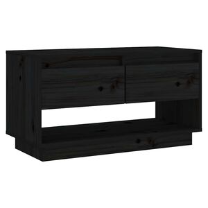 vidaXL TV ormarić crni 74 x 34 x 40 cm od masivne borovine