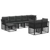 vidaXL Set vanjskih sofa Crna i tamno siva Poliester