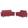 vidaXL 2-dijelni set sofa s jastucima boja vina od umjetne kože