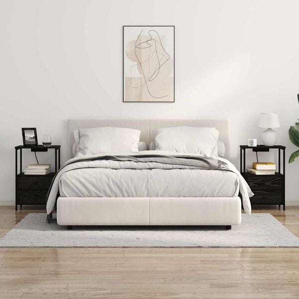 vidaXL Noćni ormar 2 pcs Crni hrast 40 x 31 x 60 cm Konstruirano drvo