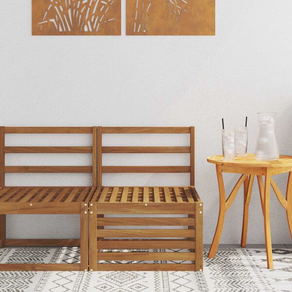 vidaXL Srednja sofa za van Čvrsto drvo akacije Prirodna