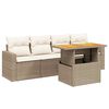 vidaXL 5-dijelni vrtni set sofa s jastucima bež od poliratana