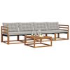 vidaXL Set vanjskih sofa s jastukom 5 pcs Prirodna i svijetlo siva
