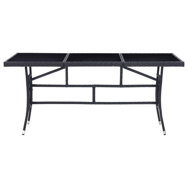 vidaXL 9-dijelni vrtni blagovaonski set od poliratana crni