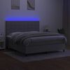 vidaXL Krevet box spring s madracem LED svjetlosivi 180x200 cm tkanina