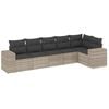 vidaXL 6-dijelni set vrtnih sofa od poliratana s jastucima svjetlosivi
