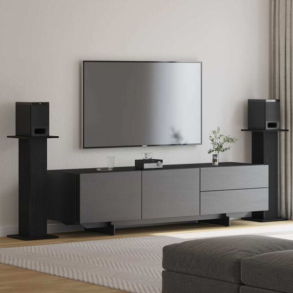 vidaXL Stalak za zvučnike 2 pcs Crni hrast 30 x 30 x 80 cm