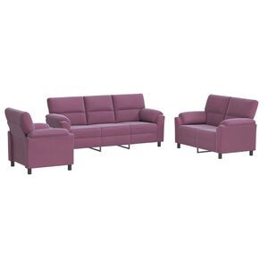 vidaXL Set sofe 3 pcs Ljubičasta Bar&scaron;un