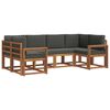 vidaXL Set vanjskih sofa s jastukom 6 pcs Prirodna i antracit