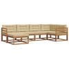 vidaXL Set vanjskih sofa s jastukom 6 pcs Prirodna i bež