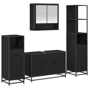 vidaXL Set namje&scaron;taja za kupaonicu 4 kom. Crni hrast 90 x 33 x 60 cm