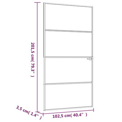 vidaXL Sobna vrata crna 102 x 201,5 cm kaljeno staklo i aluminij tanka
