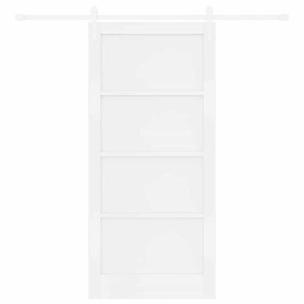 vidaXL Klizna vrata Bijelo 93 x 202 cm Čvrsto borovo drvo