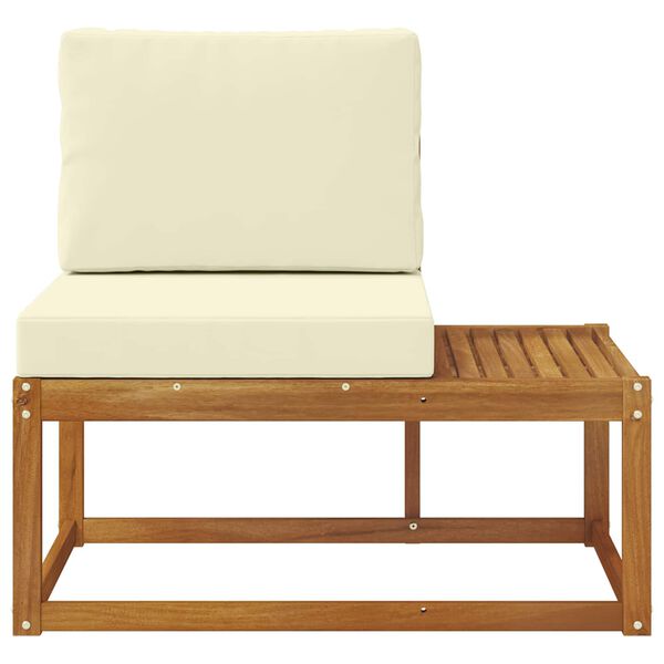 vidaXL Vanjski krajnji kauč s jastukom Prirodna 91 x 63 x 73 cm