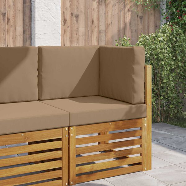 vidaXL Jastuk za vanjsku sofU 3 pcs Sivo-smeđa Poliester