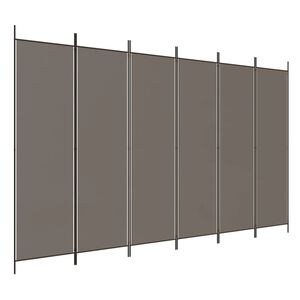 vidaXL Sobna pregrada s 6 panela antracit 300x200 cm od tkanine