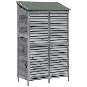 vidaXL Vrtna &Scaron;upa Siva 106 x 56 x 176,5 cm Čvrsto drvo jele