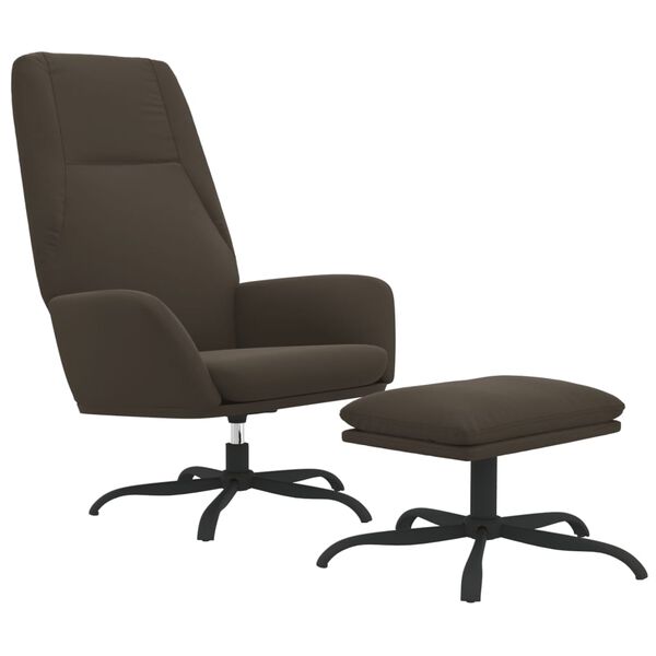 vidaXL Stolica za opu&scaron;tanje s tabureom od mikrovlakana tamnosiva