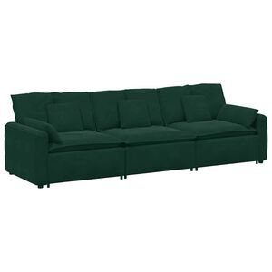 vidaXL Modularna sofa s jastucima tamnozelena