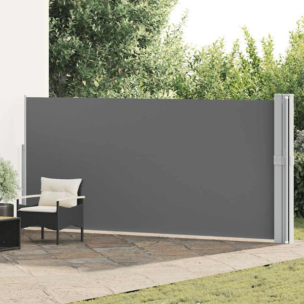 vidaXL Uvlačiva bočna tenda za terasu 170 x 1200 cm antracit