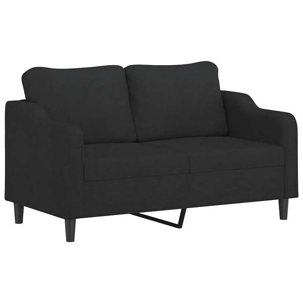 vidaXL 3-dijelni set sofa s jastucima crni od tkanine