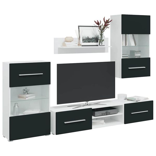 vidaXL TV jedinice od 5 dijelova s LED rasvjetom Matt Indigo