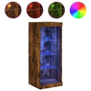 vidaXL Komoda s LED svjetlima boja dimljenog hrasta 41x37x100 cm