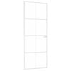 vidaXL Sobna vrata bijela 76x201,5 cm kaljeno staklo i aluminij tanka