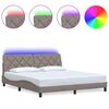 vidaXL Okvir kreveta s LED-om bez madraca Taupe 180x200 cm tkanina