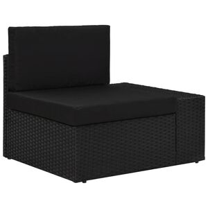 vidaXL Modularna kutna sofa od poliratana s lijevim naslonom crna