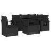 vidaXL 6-dijelni set vrtnih sofa s jastucima crni od poliratana