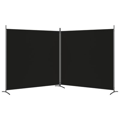 vidaXL Sobna pregrada s 2 panela crna 348 x 180 cm od tkanine