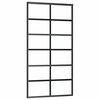 vidaXL Klizna vrata od stakla ESG i aluminija 102 x 205 cm crna