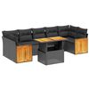 vidaXL 8-dijelni set vrtnih sofa od poliratana s jastucima crni
