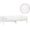 vidaXL Dnevni ležaj s madracem 90 x 200 cm bijeli od masivne borovine