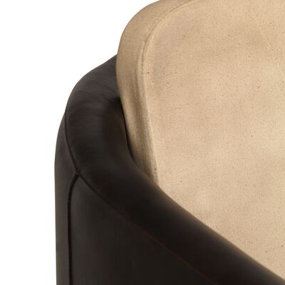 vidaXL Fotelja od prave kože svjetlosmeđa i crna