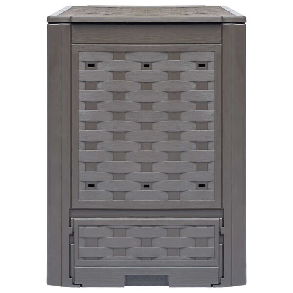 vidaXL Vrtni komposter smeđi 60 x 60 x 83 cm 300 L plastični ratan