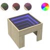vidaXL Stolić s beskonačnim LED svjetlima boja hrasta 40x40x30 cm