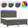 vidaXL Krevet box spring s madracem LED tamnosivi 160x200 cm bar&scaron;un
